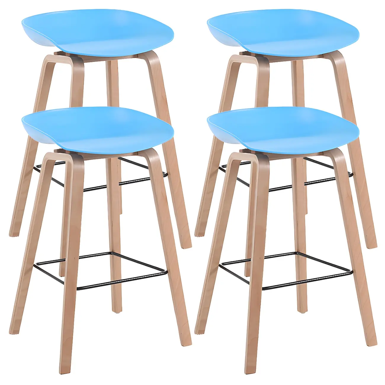 26'' Bucket Seat Counter Stool with Natural Wood Legs Image - 49 | homeyfad