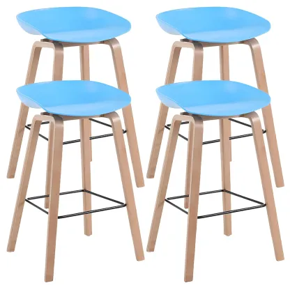 26'' Bucket Seat Counter Stool with Natural Wood Legs Image - 49