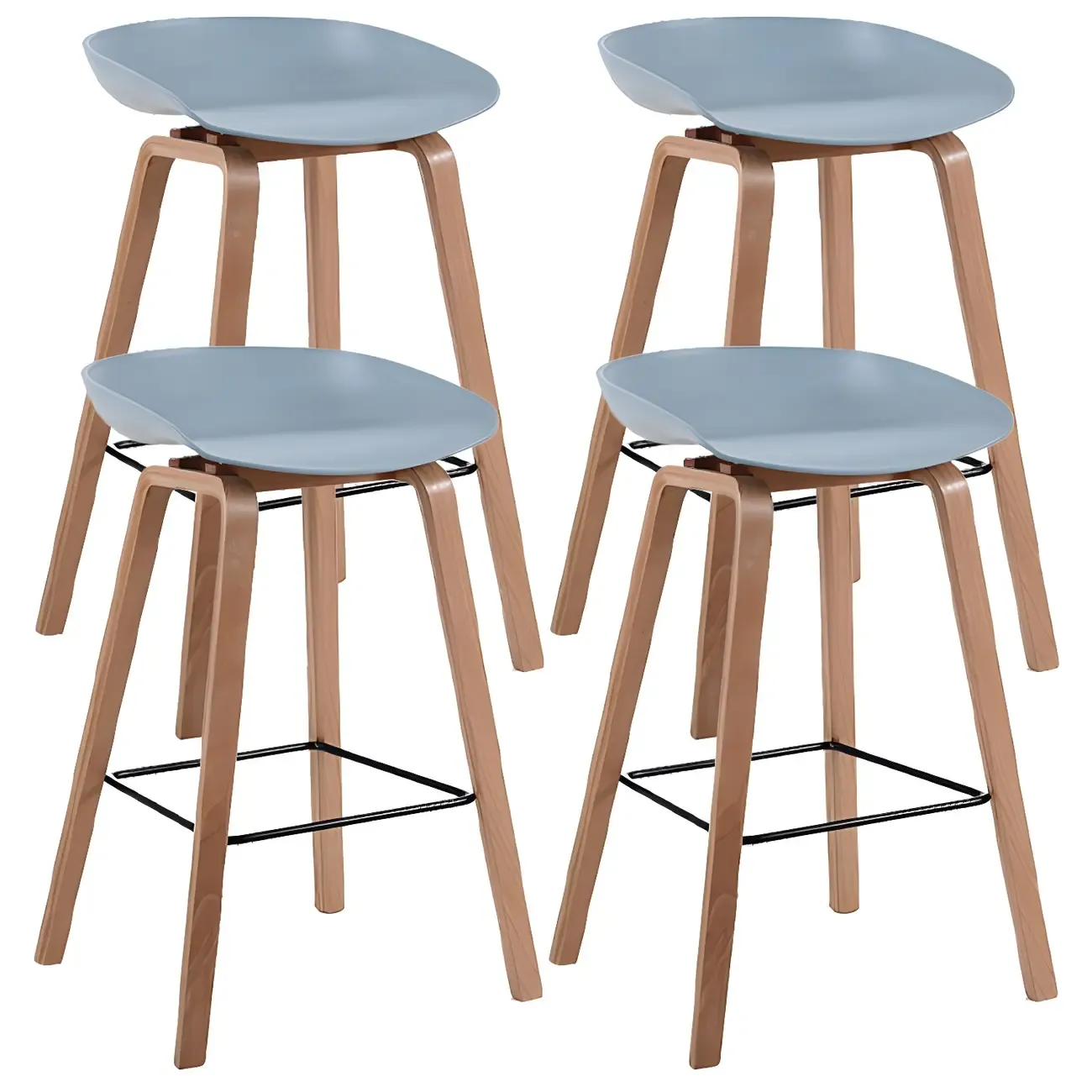 26'' Bucket Seat Counter Stool with Natural Wood Legs Image - 50