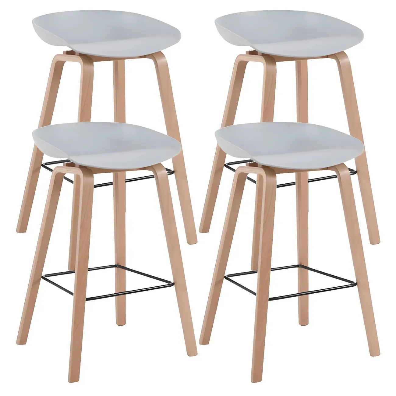 26'' Bucket Seat Counter Stool with Natural Wood Legs Image - 51