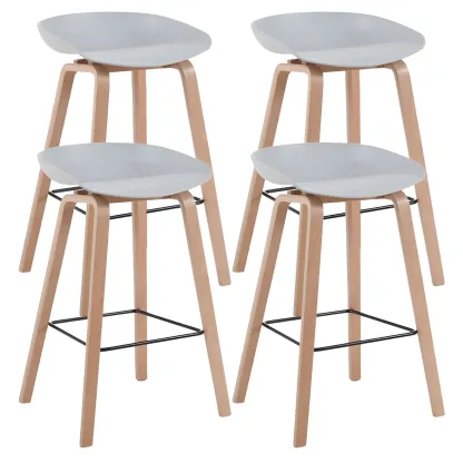 26'' Bucket Seat Counter Stool with Natural Wood Legs Image - 51