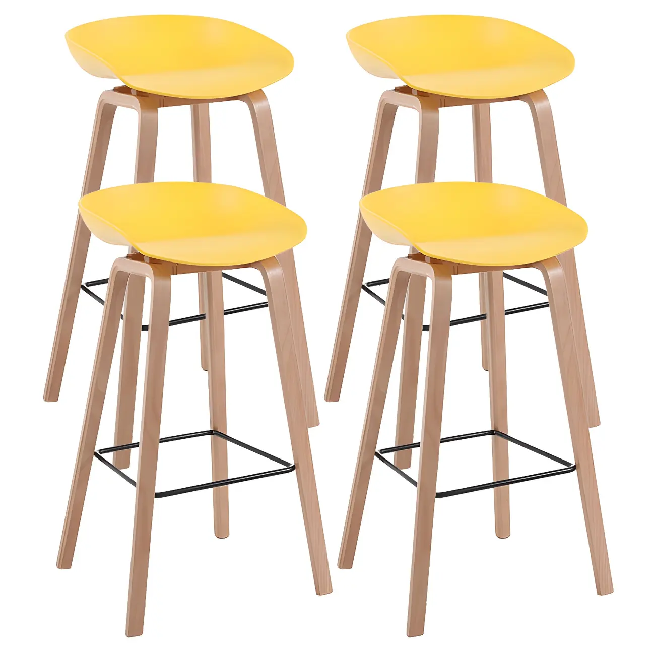 26'' Bucket Seat Counter Stool with Natural Wood Legs Image - 54 | homeyfad
