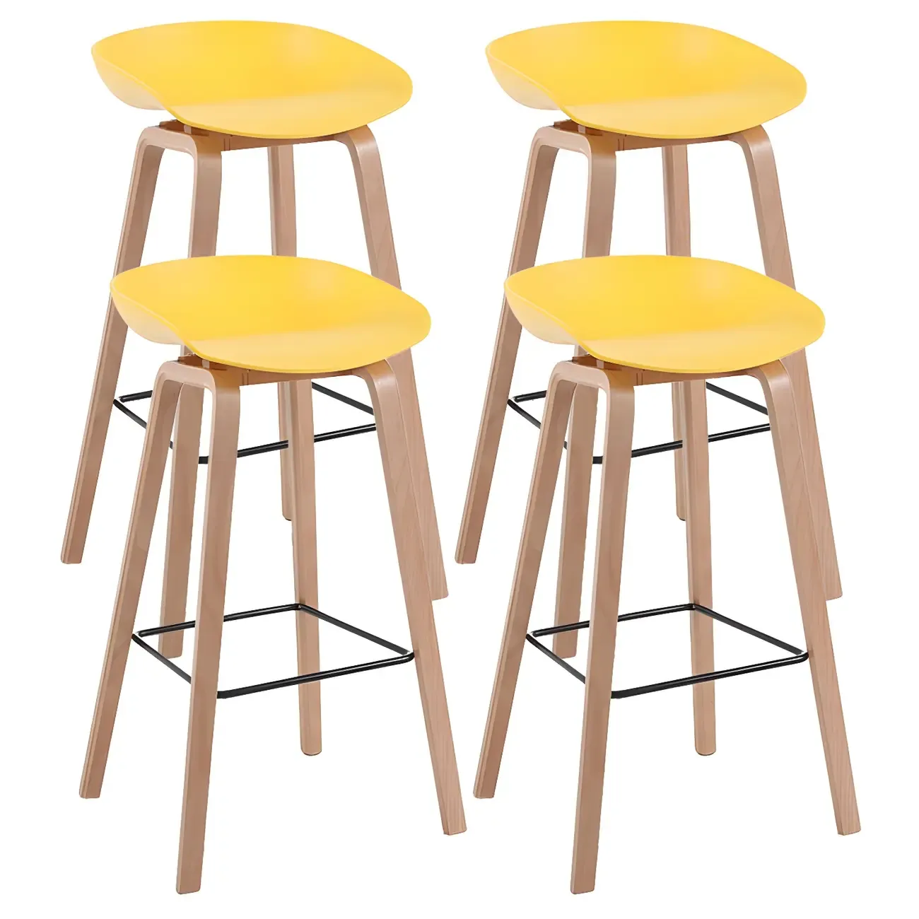 26'' Bucket Seat Counter Stool with Natural Wood Legs Image - 54