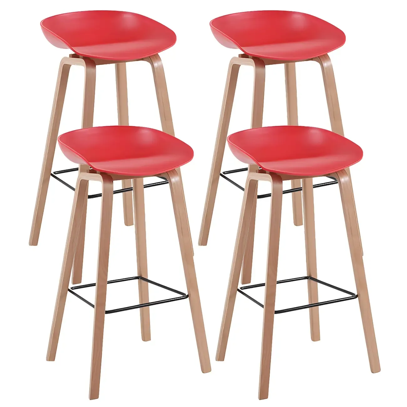 26'' Bucket Seat Counter Stool with Natural Wood Legs Image - 55