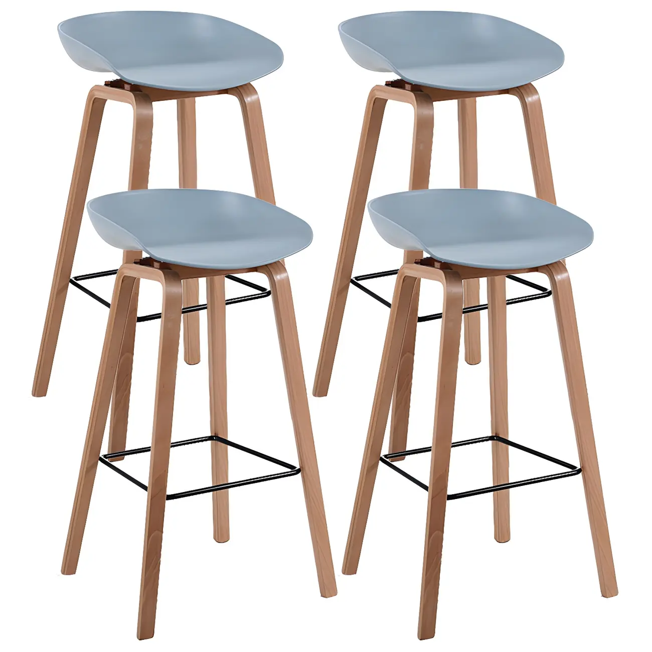 26'' Bucket Seat Counter Stool with Natural Wood Legs Image - 57 | homeyfad