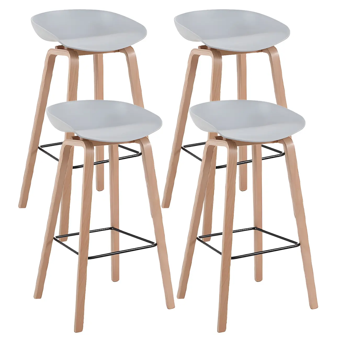 26'' Bucket Seat Counter Stool with Natural Wood Legs Image - 58 | homeyfad