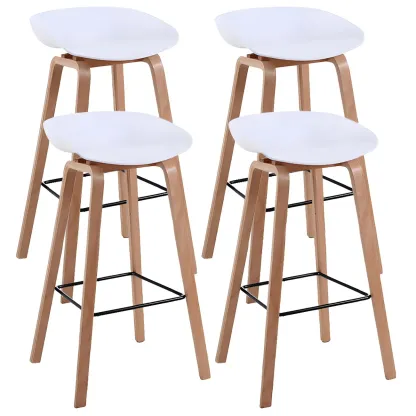 26'' Bucket Seat Counter Stool with Natural Wood Legs Image - 59