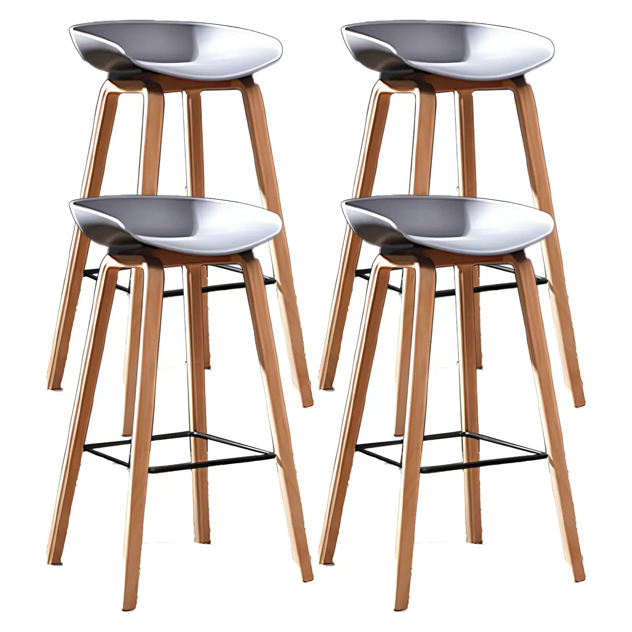 26'' Bucket Seat Counter Stool with Natural Wood Legs Image - 60 | homeyfad