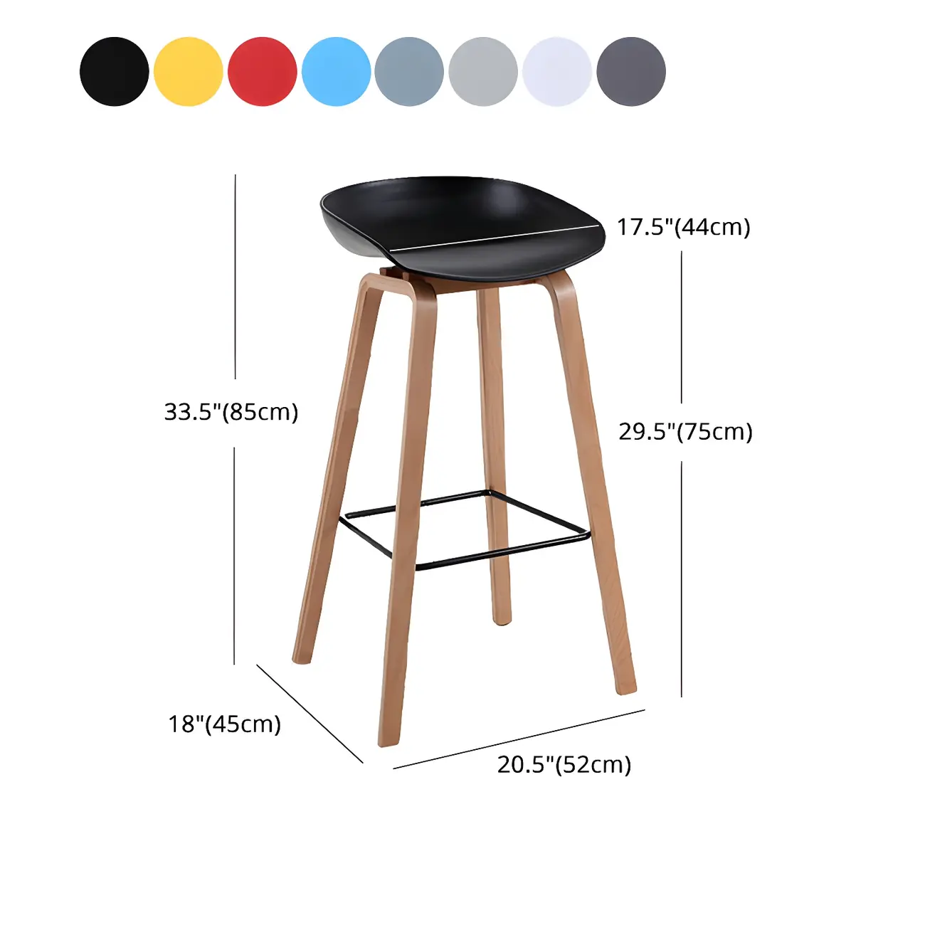 26'' Bucket Seat Counter Stool with Natural Wood Legs Image - 8 | homeyfad