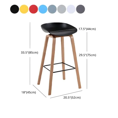 26'' Bucket Seat Counter Stool with Natural Wood Legs Image - 8