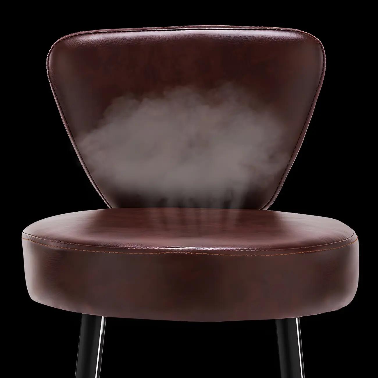 Brown Round Leather Counter Height Bar Stools Image - 11 | homeyfad