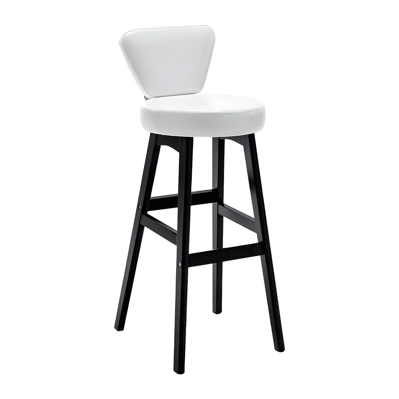 Brown Round Leather Counter Height Bar Stools Image - 13 | homeyfad