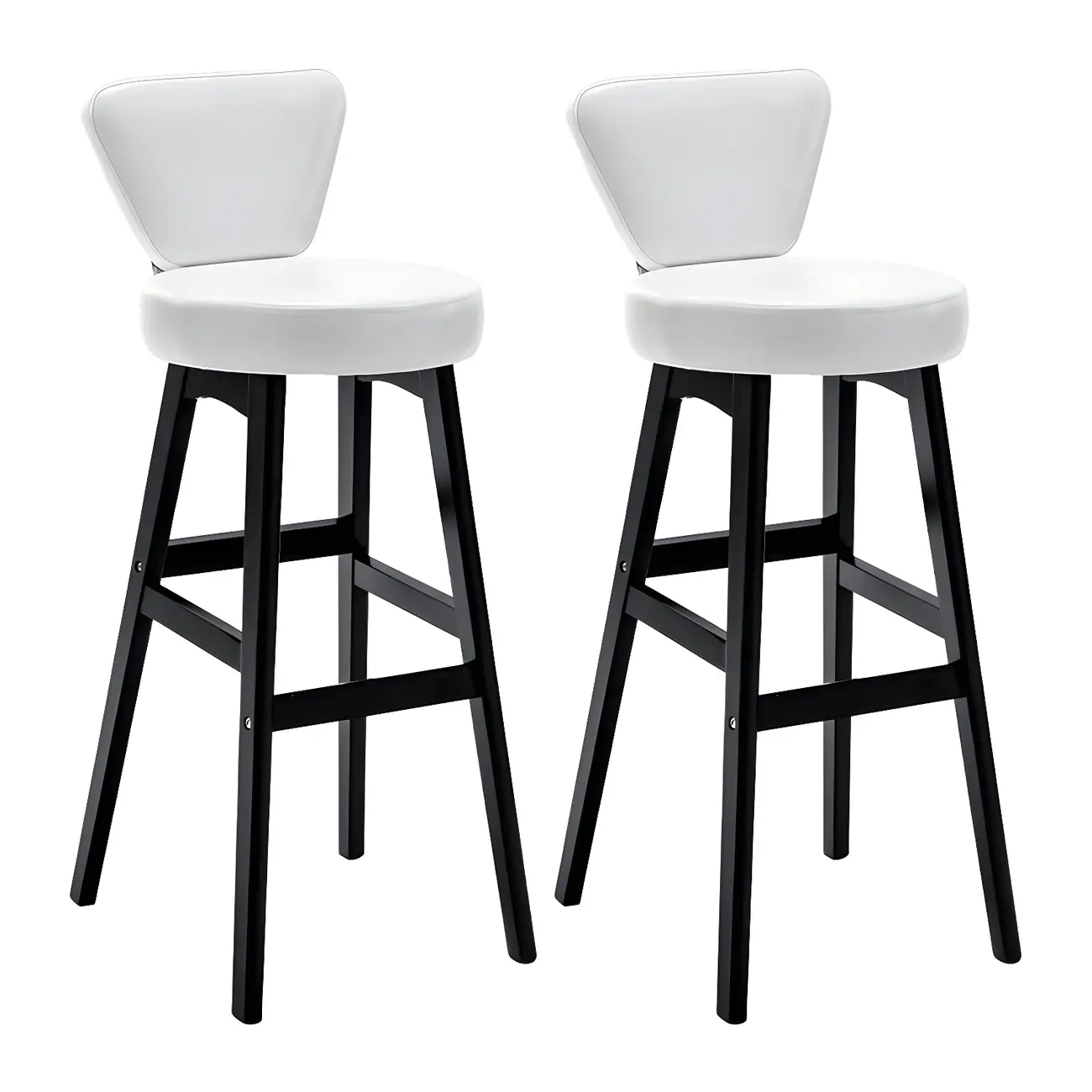 Brown Round Leather Counter Height Bar Stools Image - 16 | homeyfad