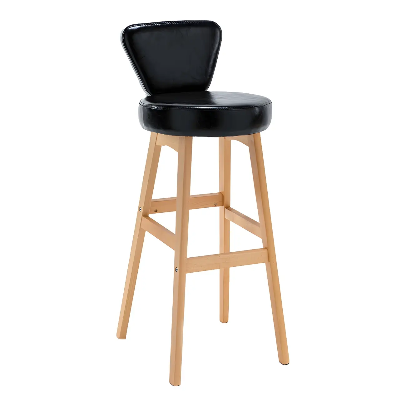 Brown Round Leather Counter Height Bar Stools Image - 29 | homeyfad