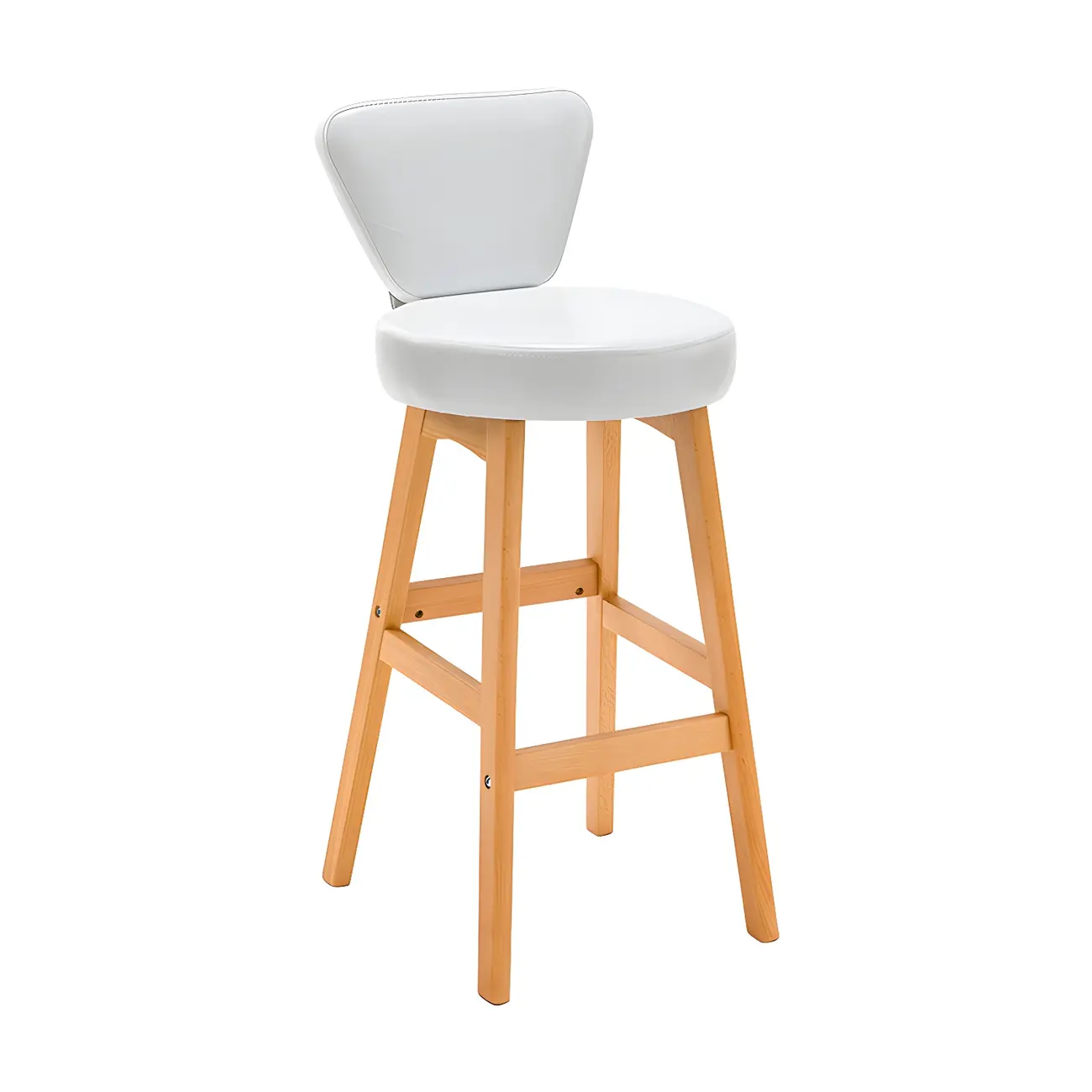 Brown Round Leather Counter Height Bar Stools Image - 32 | homeyfad