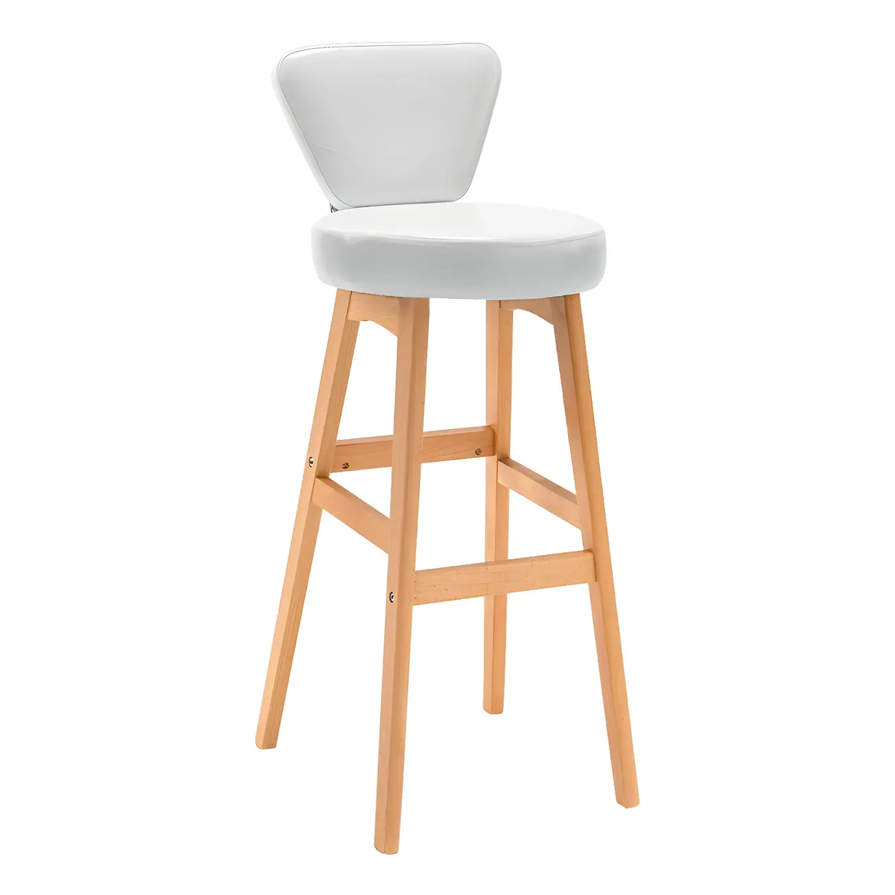 Brown Round Leather Counter Height Bar Stools Image - 35 | homeyfad