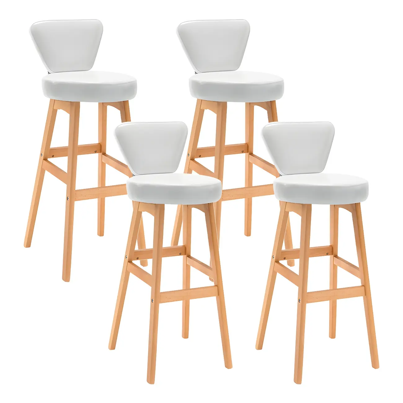 Brown Round Leather Counter Height Bar Stools Image - 37 | homeyfad