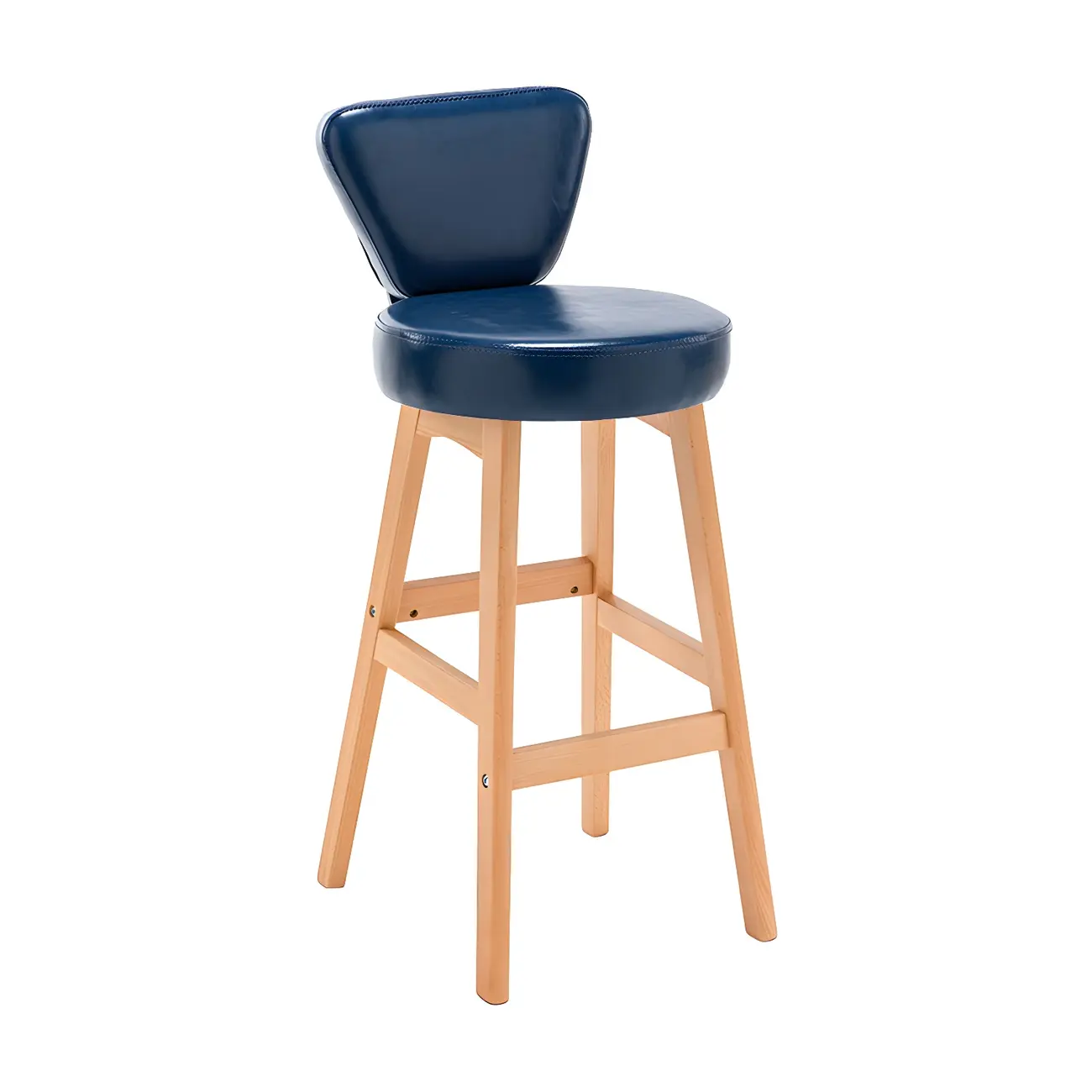 Brown Round Leather Counter Height Bar Stools Image - 38 | homeyfad