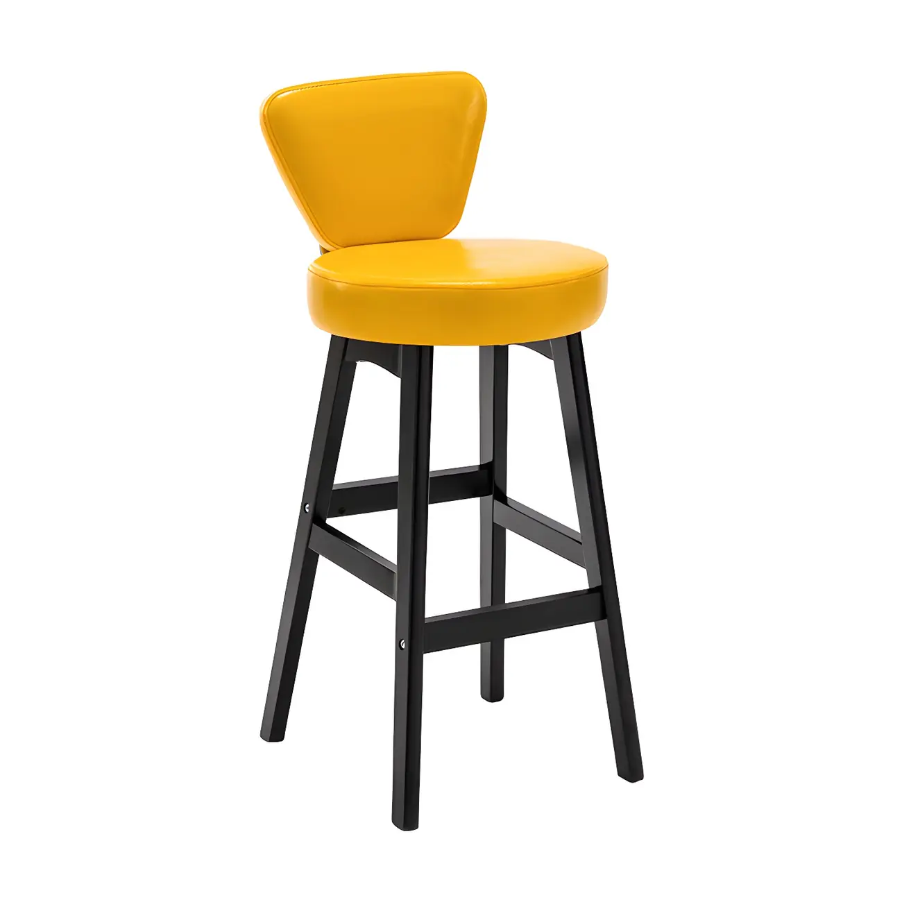 Brown Round Leather Counter Height Bar Stools Image - 49 | homeyfad