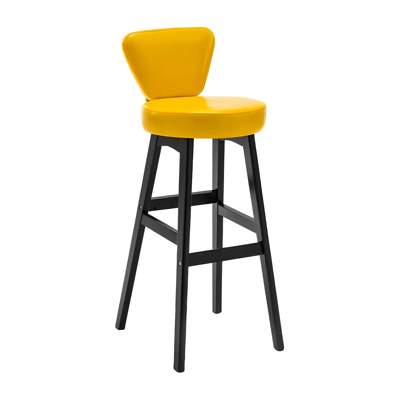 Brown Round Leather Counter Height Bar Stools Image - 52