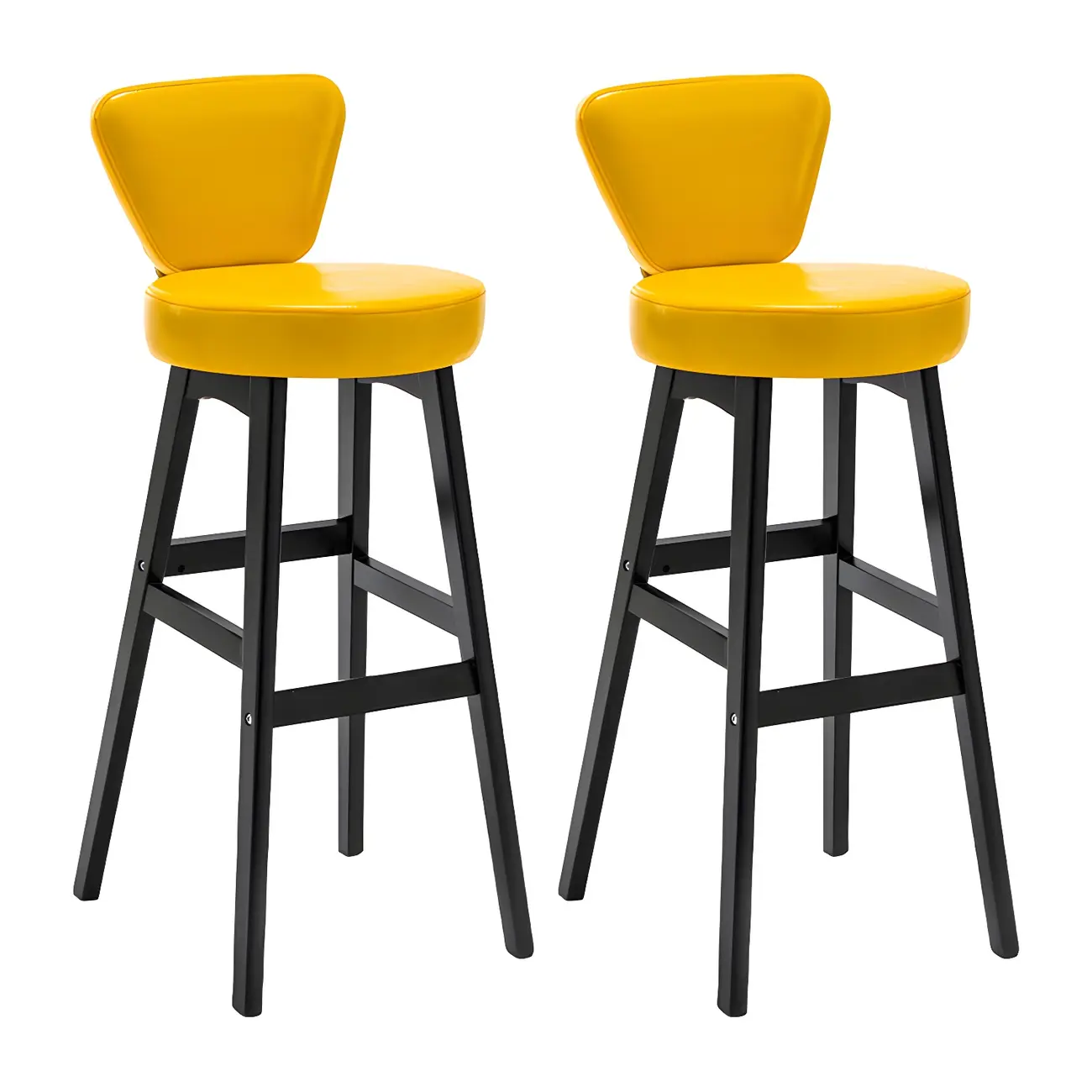 Brown Round Leather Counter Height Bar Stools Image - 53 | homeyfad