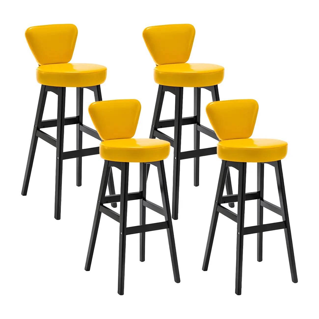 Brown Round Leather Counter Height Bar Stools Image - 54 | homeyfad