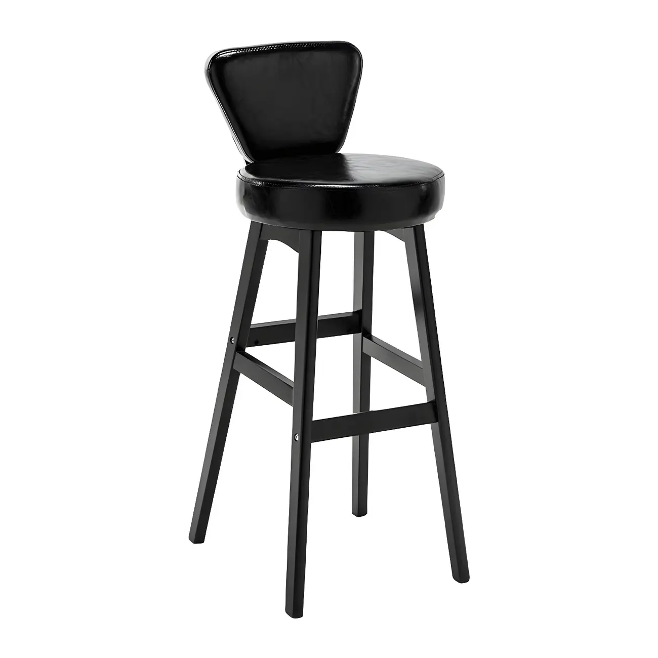 Brown Round Leather Counter Height Bar Stools Image - 58 | homeyfad