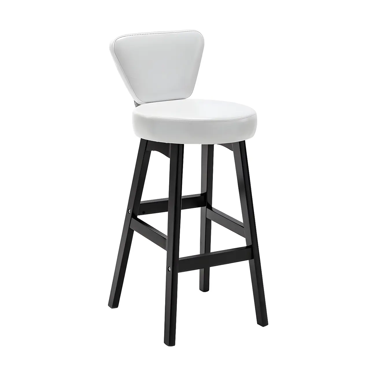 Brown Round Leather Counter Height Bar Stools Image - 61 | homeyfad