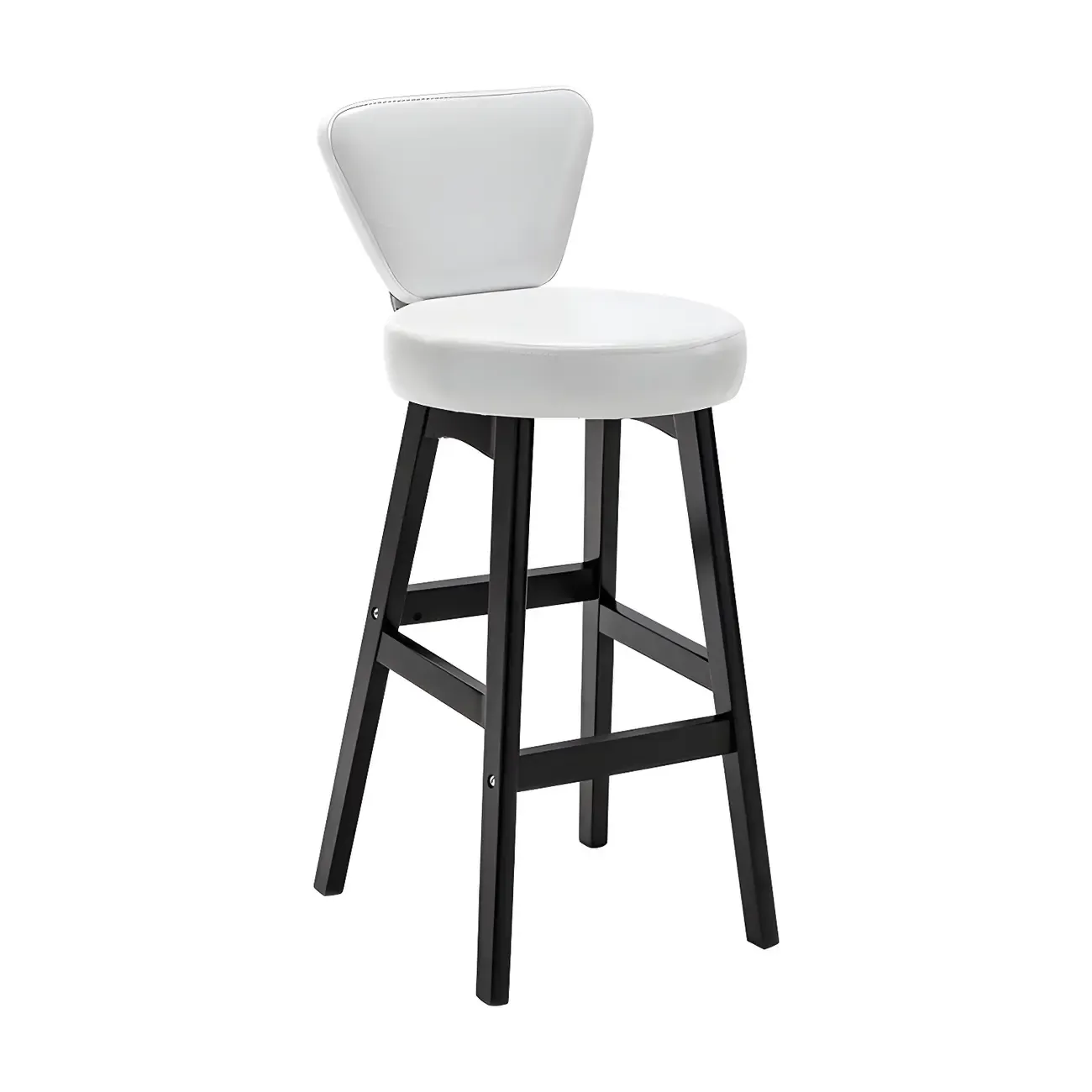 Brown Round Leather Counter Height Bar Stools Image - 61