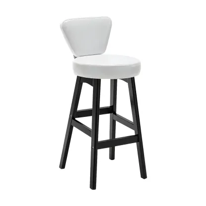 Brown Round Leather Counter Height Bar Stools Image - 61