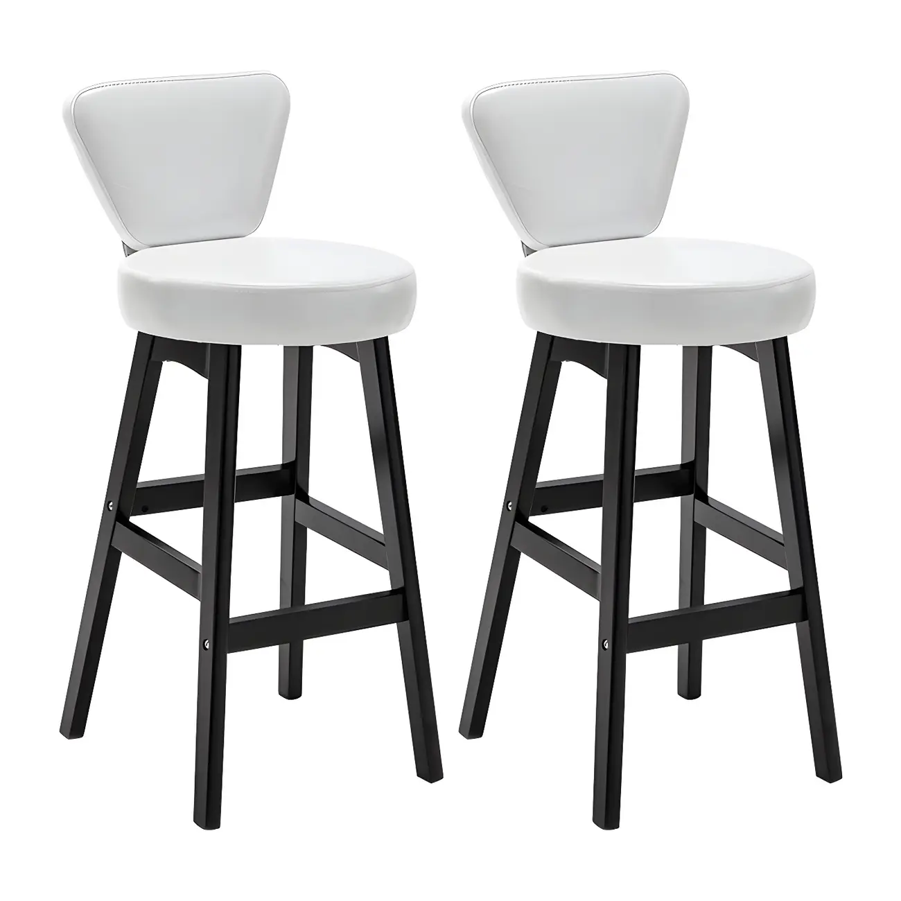 Brown Round Leather Counter Height Bar Stools Image - 62 | homeyfad