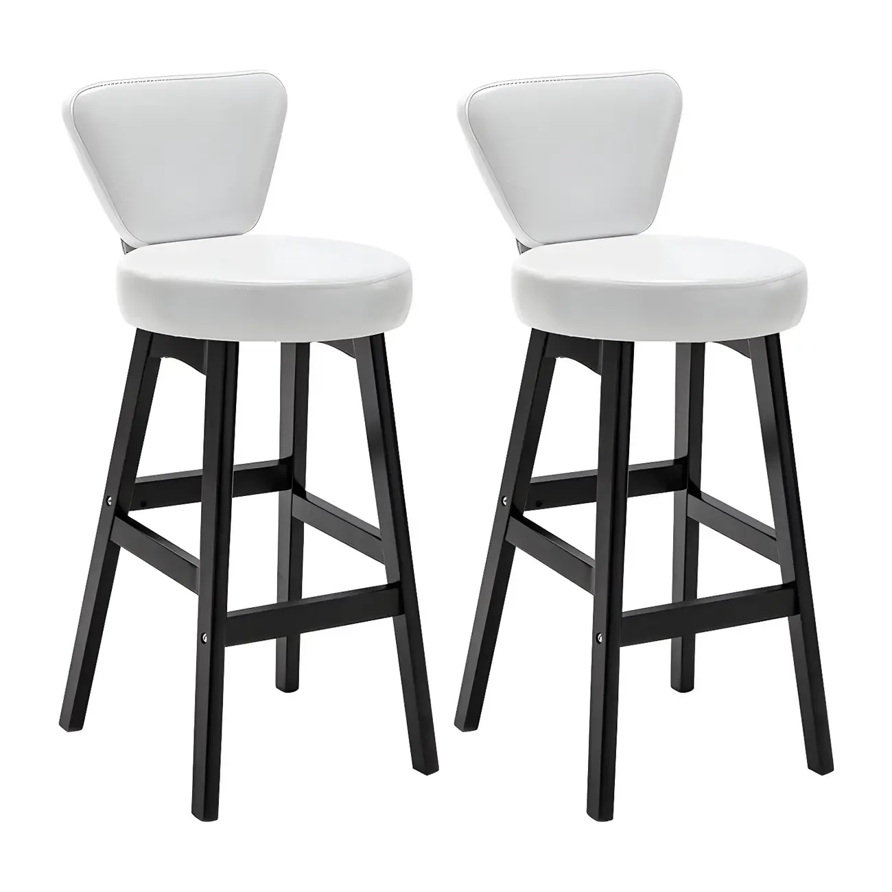 Brown Round Leather Counter Height Bar Stools Image - 62