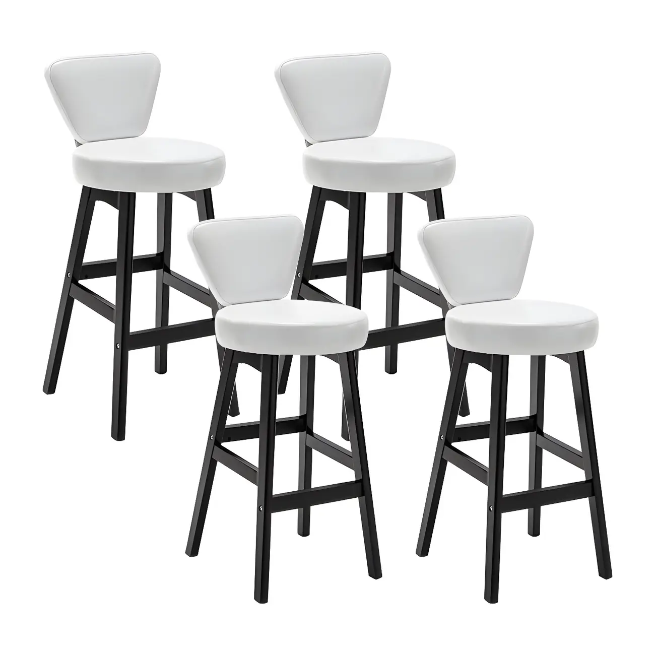 Brown Round Leather Counter Height Bar Stools Image - 63 | homeyfad