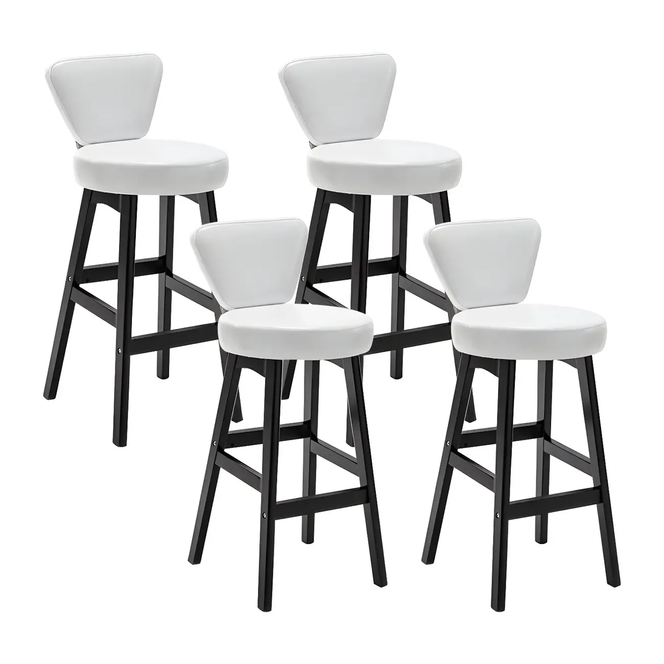 Brown Round Leather Counter Height Bar Stools Image - 63