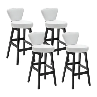 Brown Round Leather Counter Height Bar Stools Image - 63