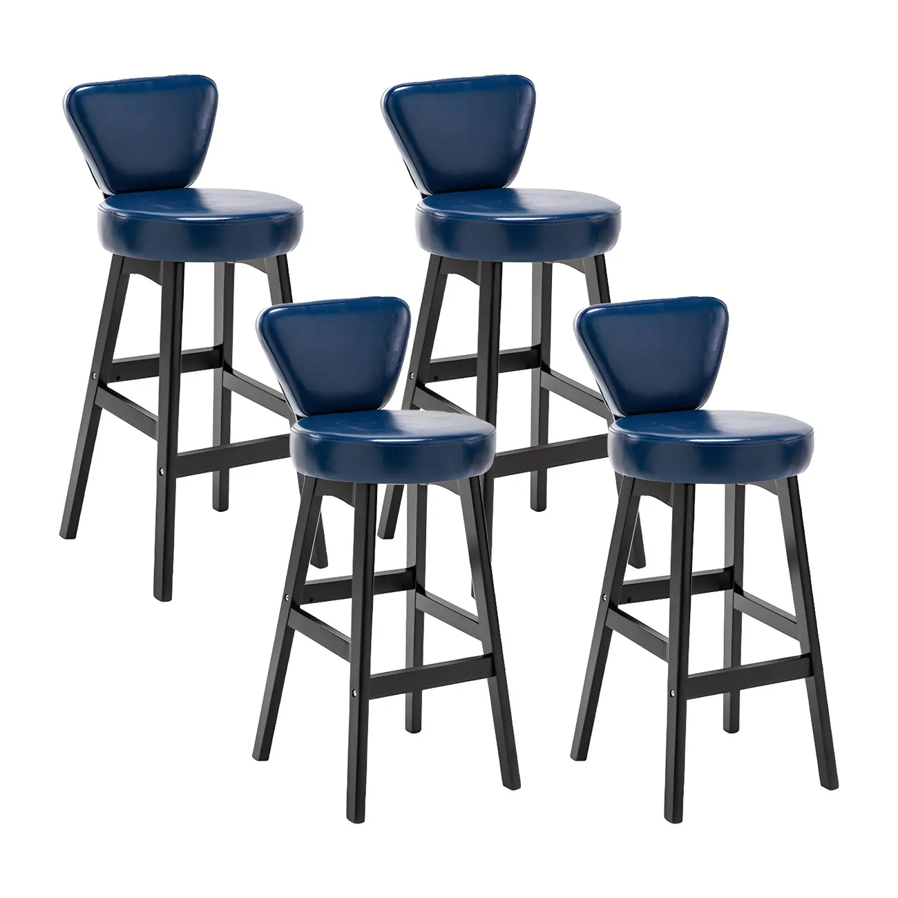 Brown Round Leather Counter Height Bar Stools Image - 66 | homeyfad