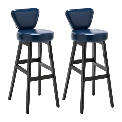 Brown Round Leather Counter Height Bar Stools Image - 67