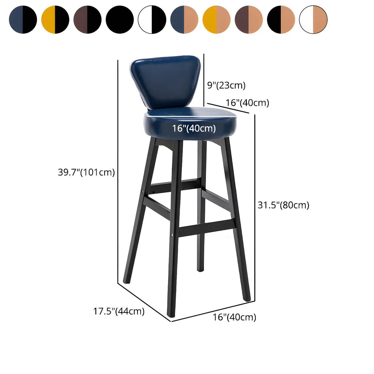 Brown Round Leather Counter Height Bar Stools Image - 70 | homeyfad