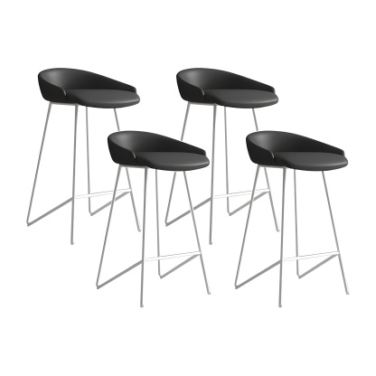 Industrial Leather Counter Height Bar Stools with Backs