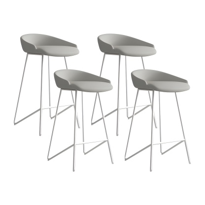 Industrial Leather Counter Height Bar Stools with Backs