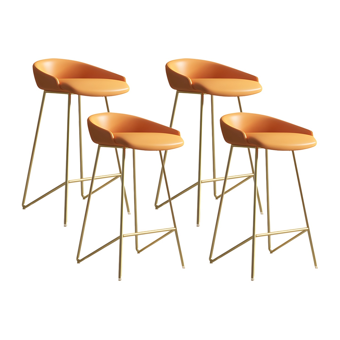 Industrial Leather Counter Height Bar Stools with Backs