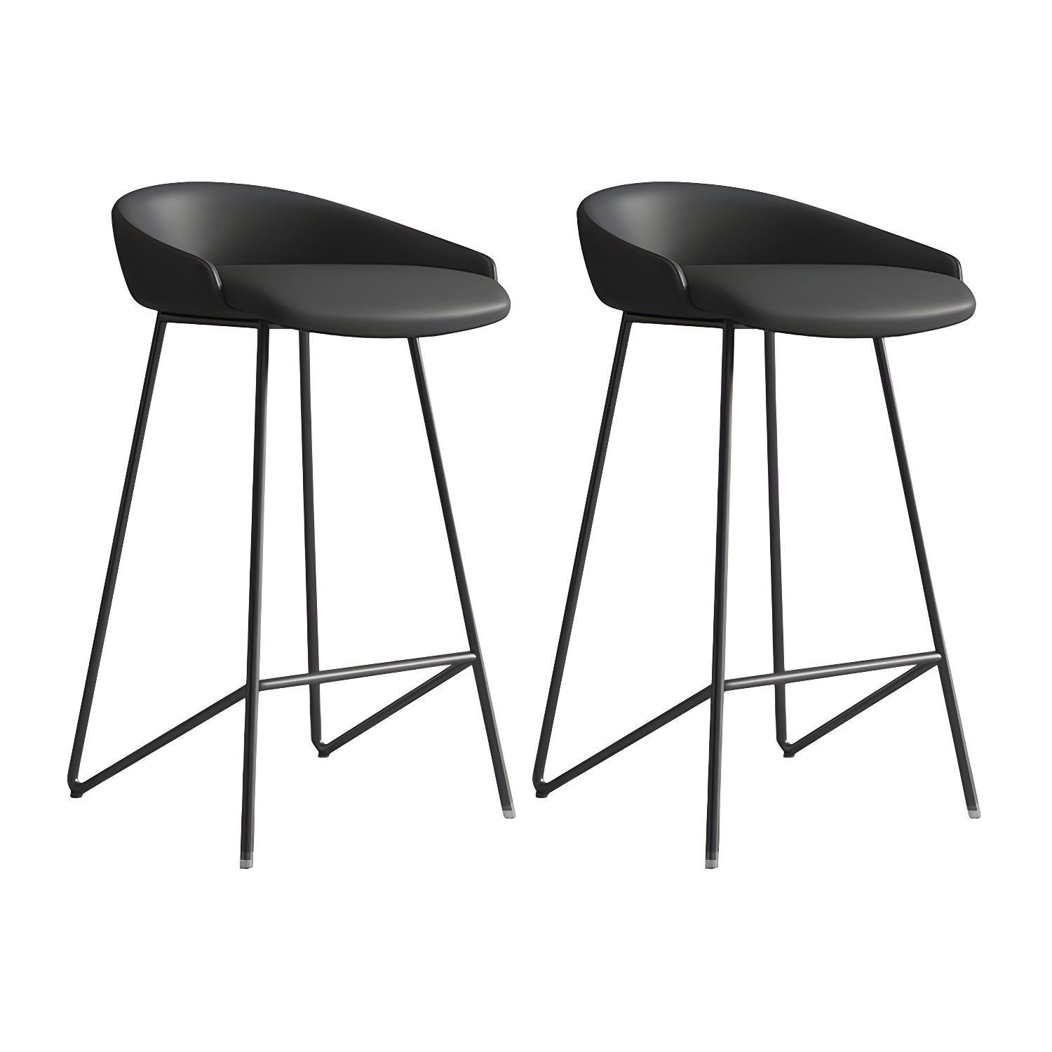 Industrial Leather Counter Height Bar Stools with Backs | homeyfad
