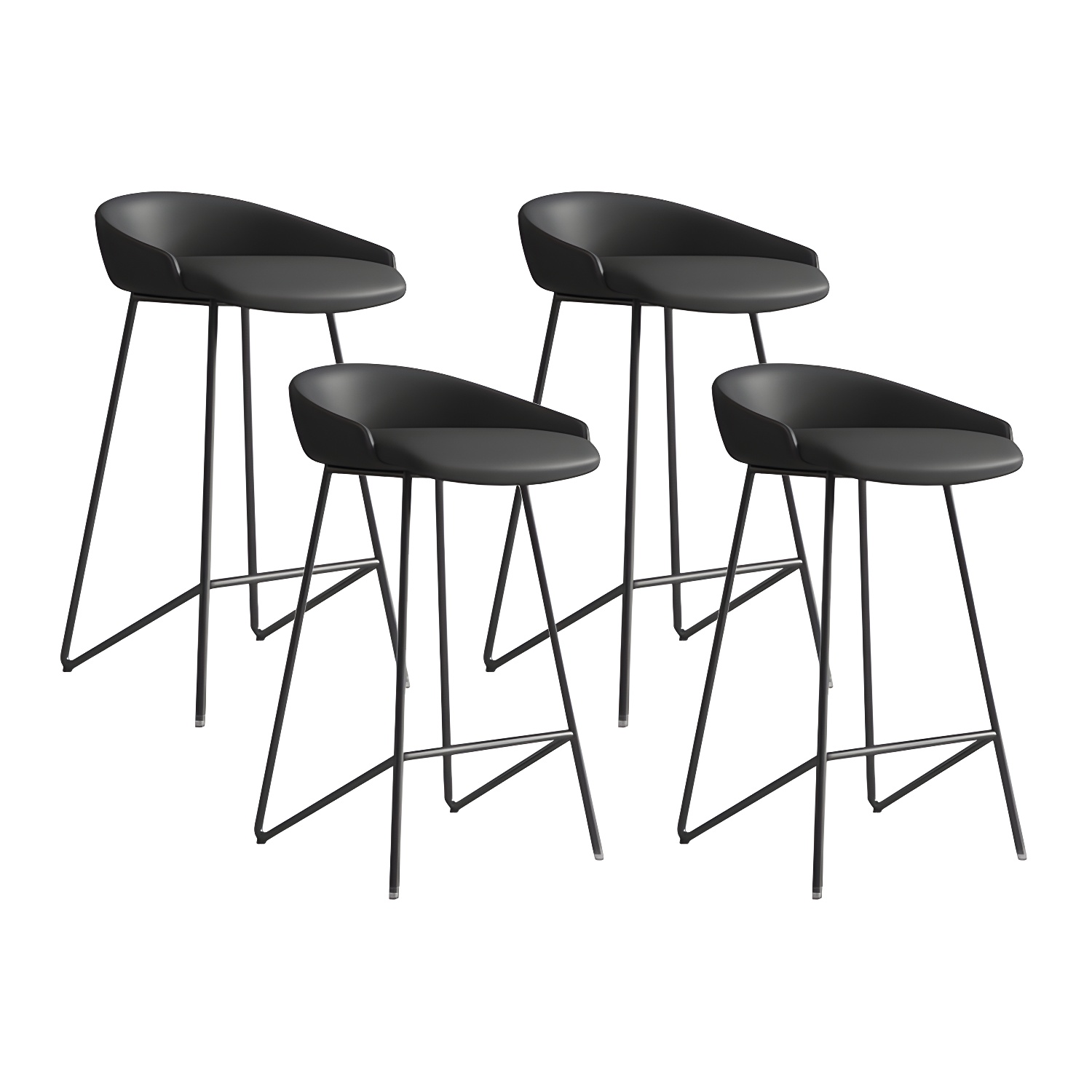 Industrial Leather Counter Height Bar Stools with Backs | homeyfad