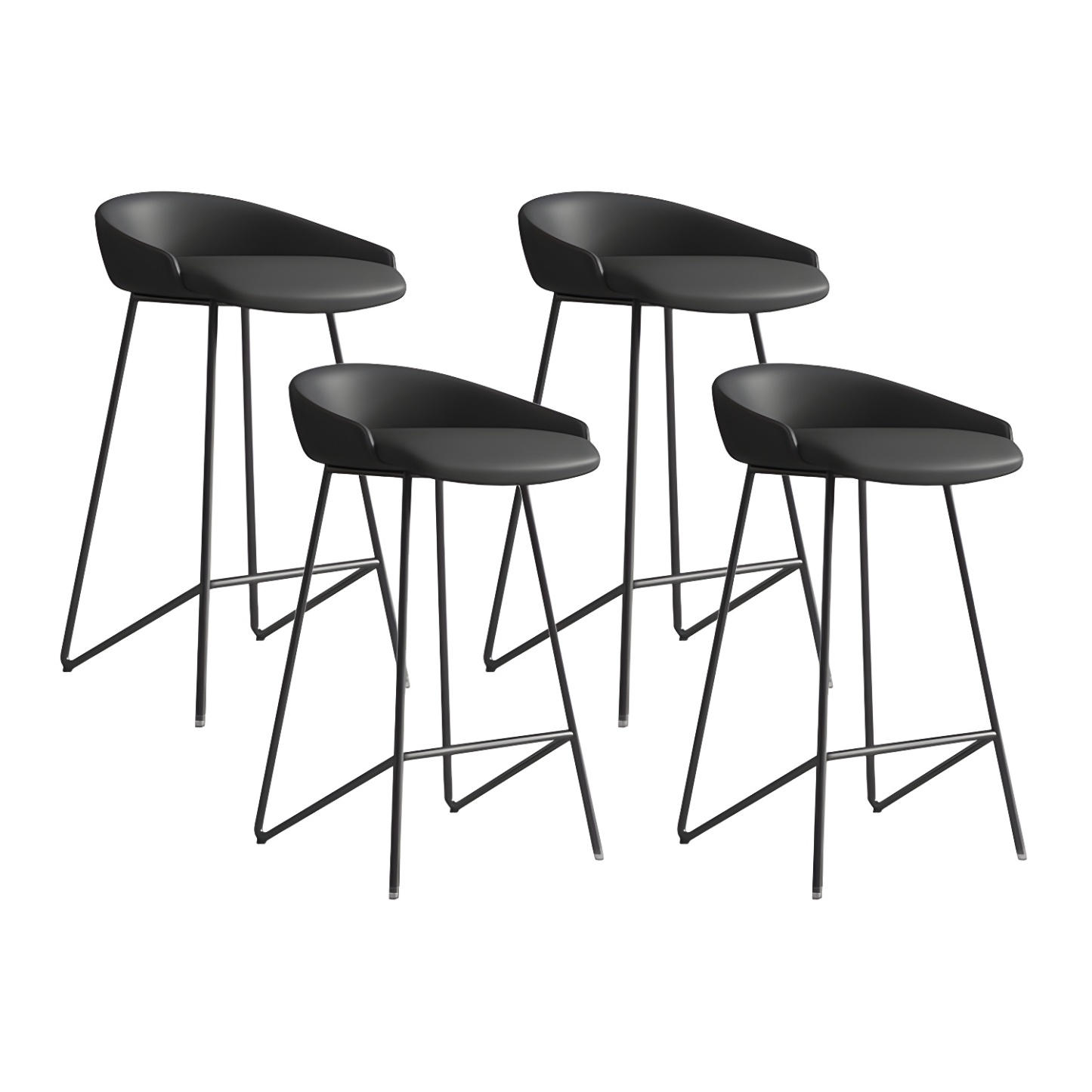 Industrial Leather Counter Height Bar Stools with Backs