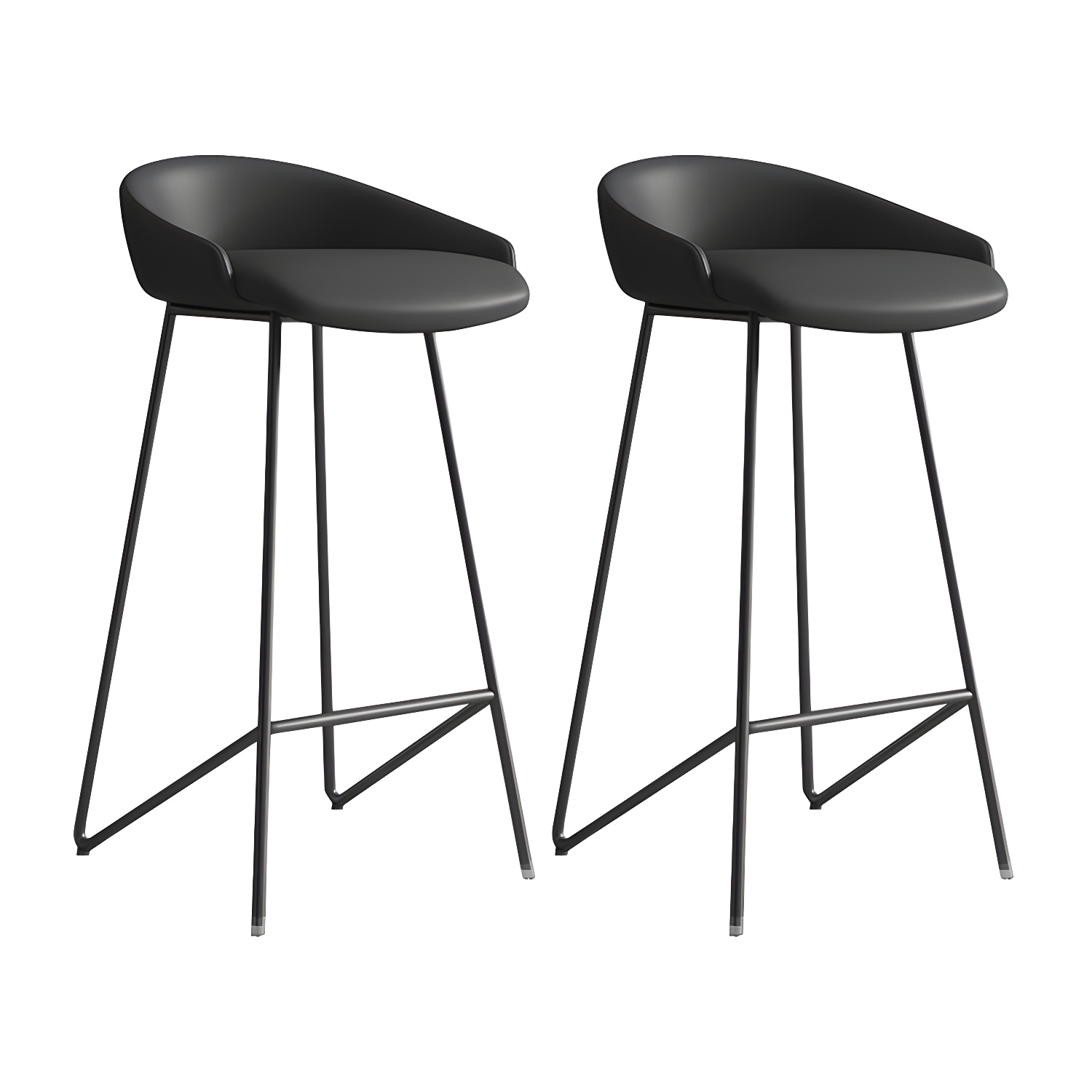 Industrial Leather Counter Height Bar Stools with Backs | homeyfad