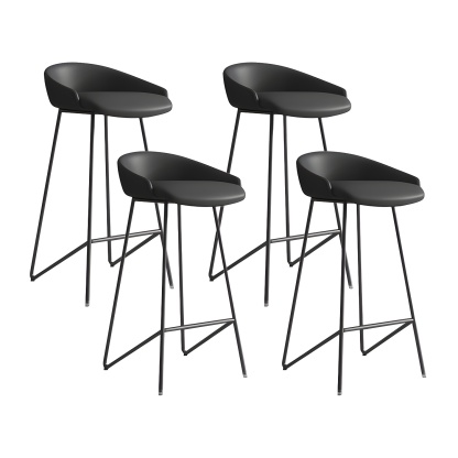 Industrial Leather Counter Height Bar Stools with Backs