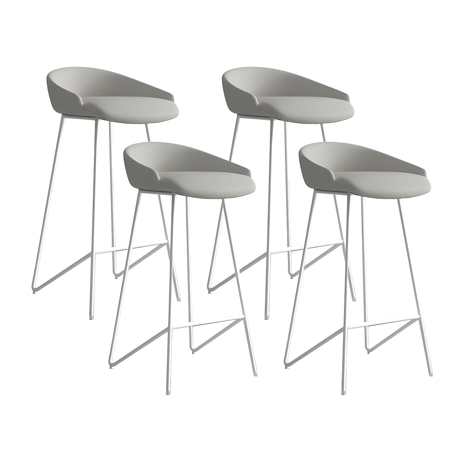 Industrial Leather Counter Height Bar Stools with Backs