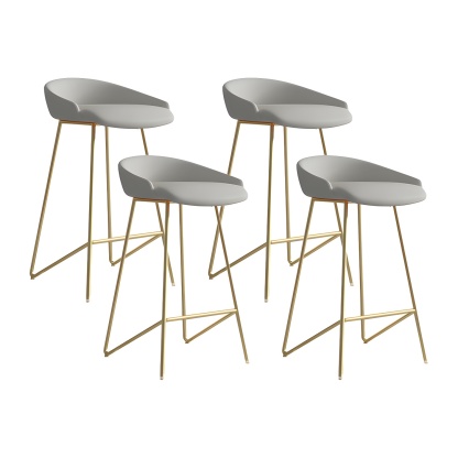 Industrial Leather Counter Height Bar Stools with Backs