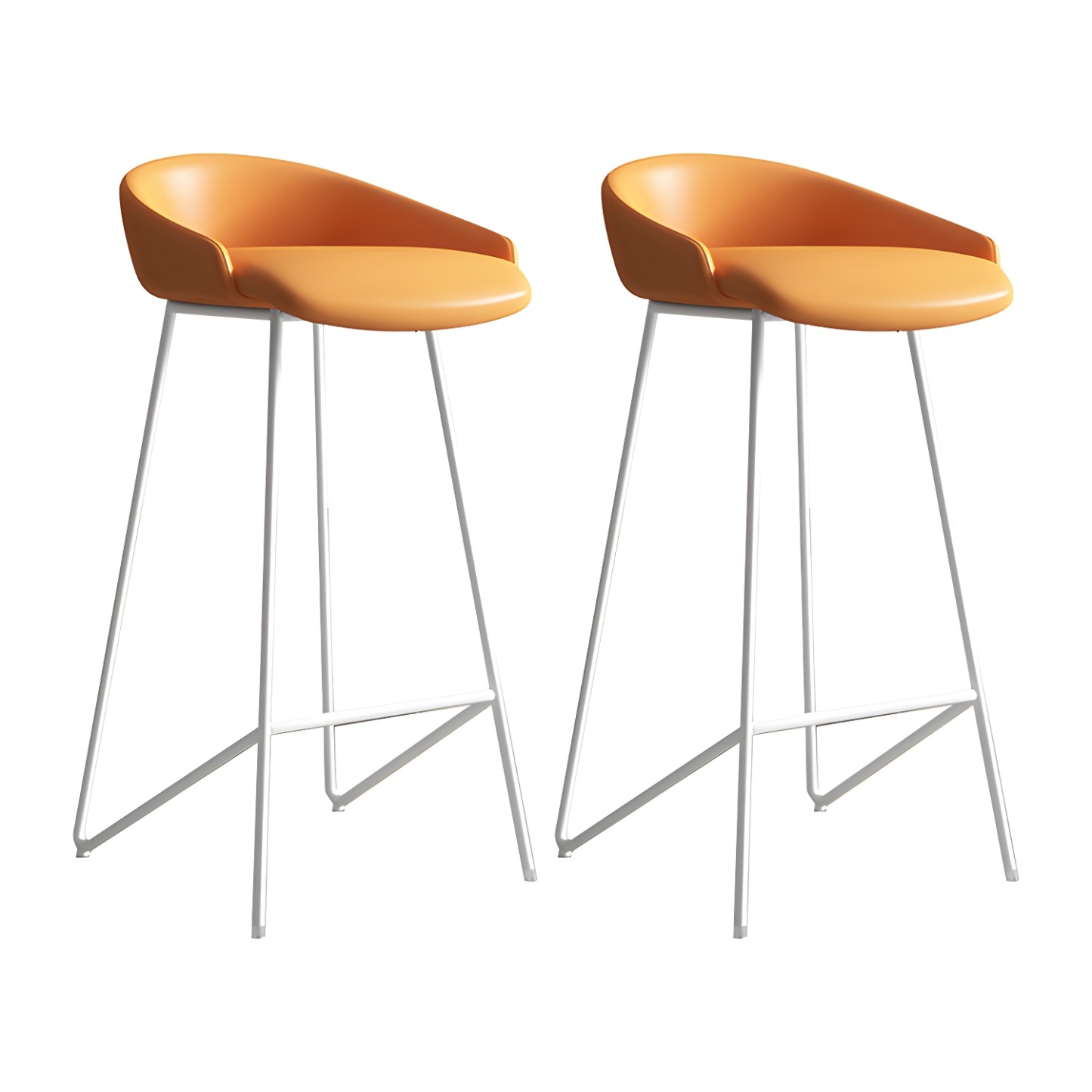 Industrial Leather Counter Height Bar Stools with Backs