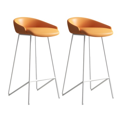 Industrial Leather Counter Height Bar Stools with Backs